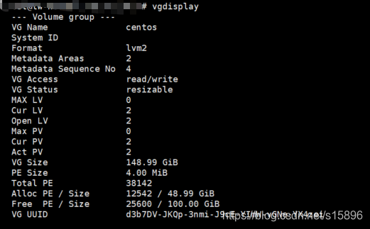 08 查看卷组vg信息，发现Free PE 已经出现空间.png